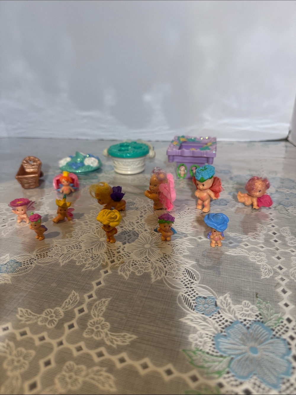 Vintage 1993 Fairy Winkles Kenner Figure Doll Flower Wings lot of 15 pieces